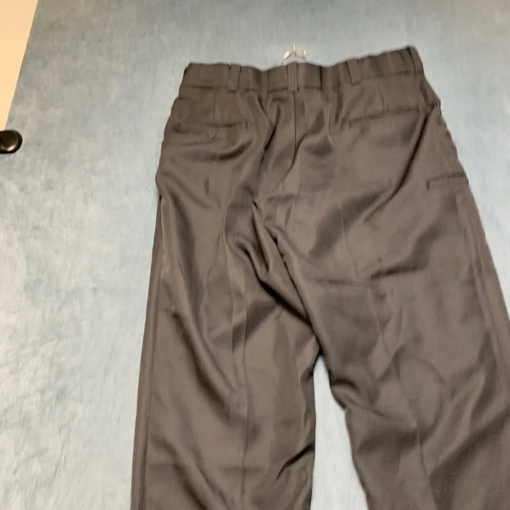 Mens Workwear Pants 38x32 Dark Brown Comfort Slash Pocket Straight Leg Outdoor